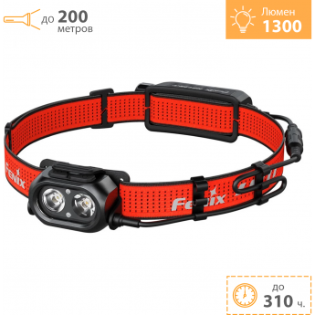Налобный фонарь FENIX HP12R-T красный + Подарок